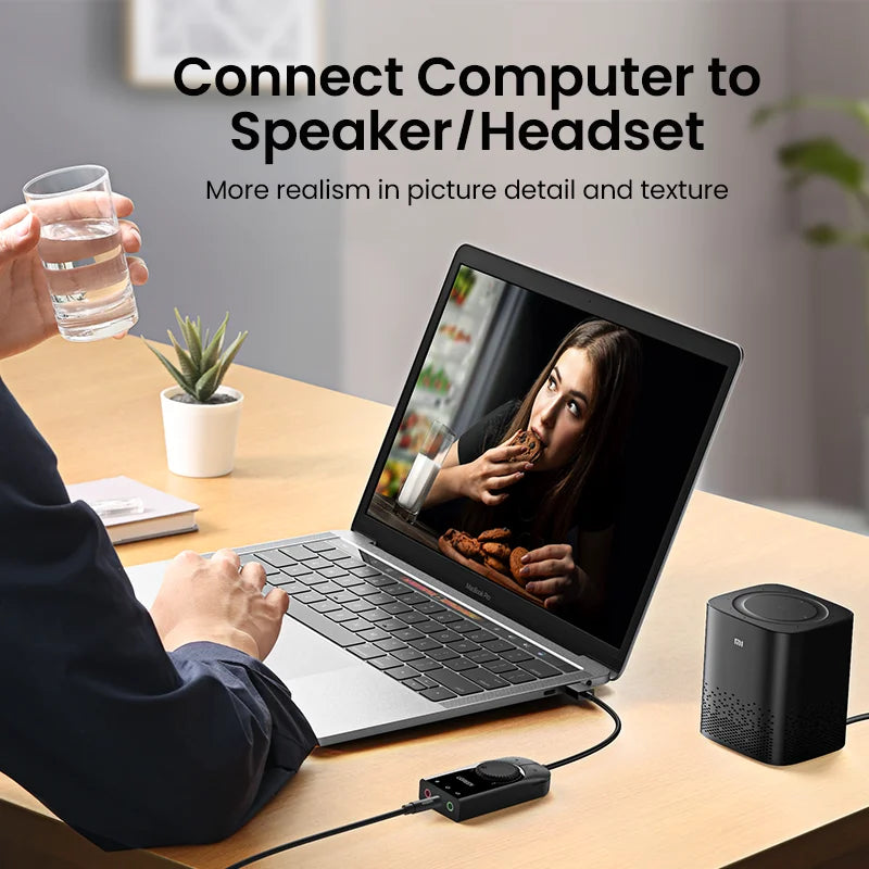 External USB Audio Adapter for PC, Laptop, and Gaming Consoles - 4