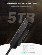 USB 3.0 to SATA Adapter for 2.5-Inch Hard Drives and SSDs