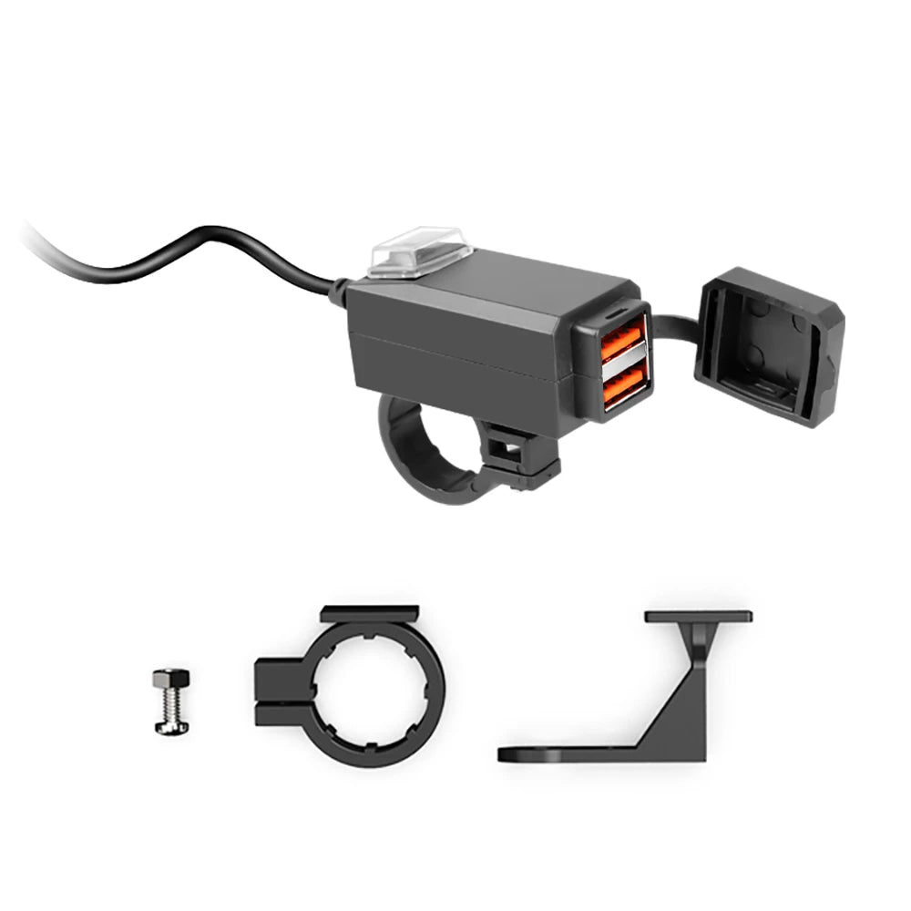 Waterproof Motorcycle Dual USB Charger with Quick Charge 3.0 - 14