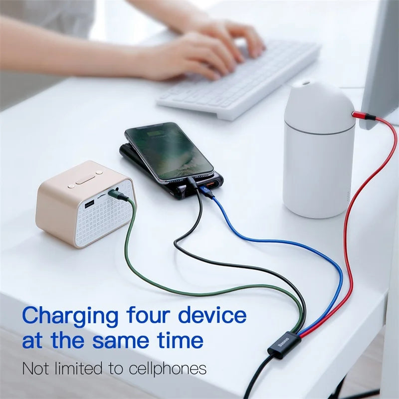 Multi-Port USB Fast Charging Cable for iPhone Android and Type-C - 3