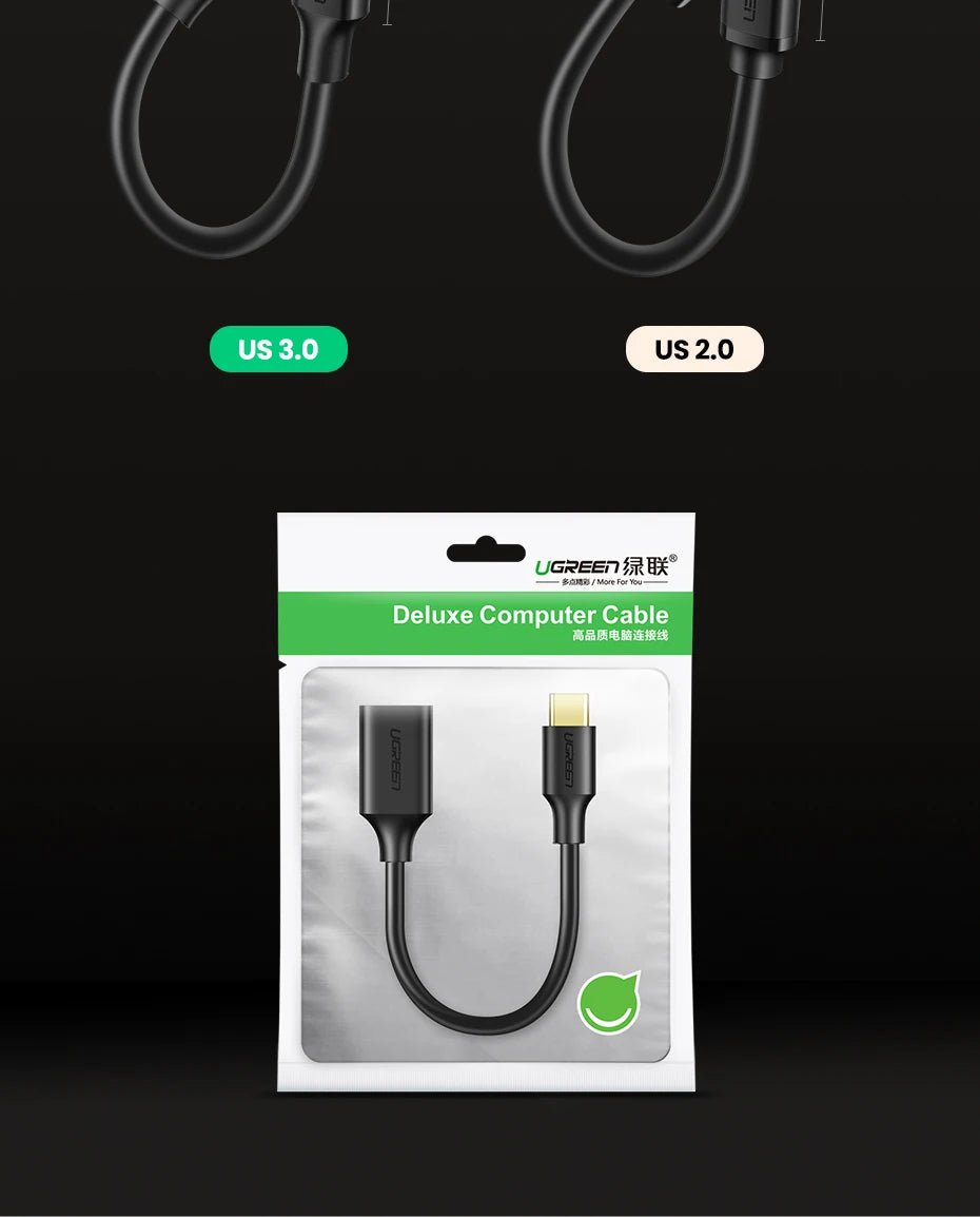 USB-C to USB 3.0 OTG Adapter Cable for Smartphones and Tablets - 18