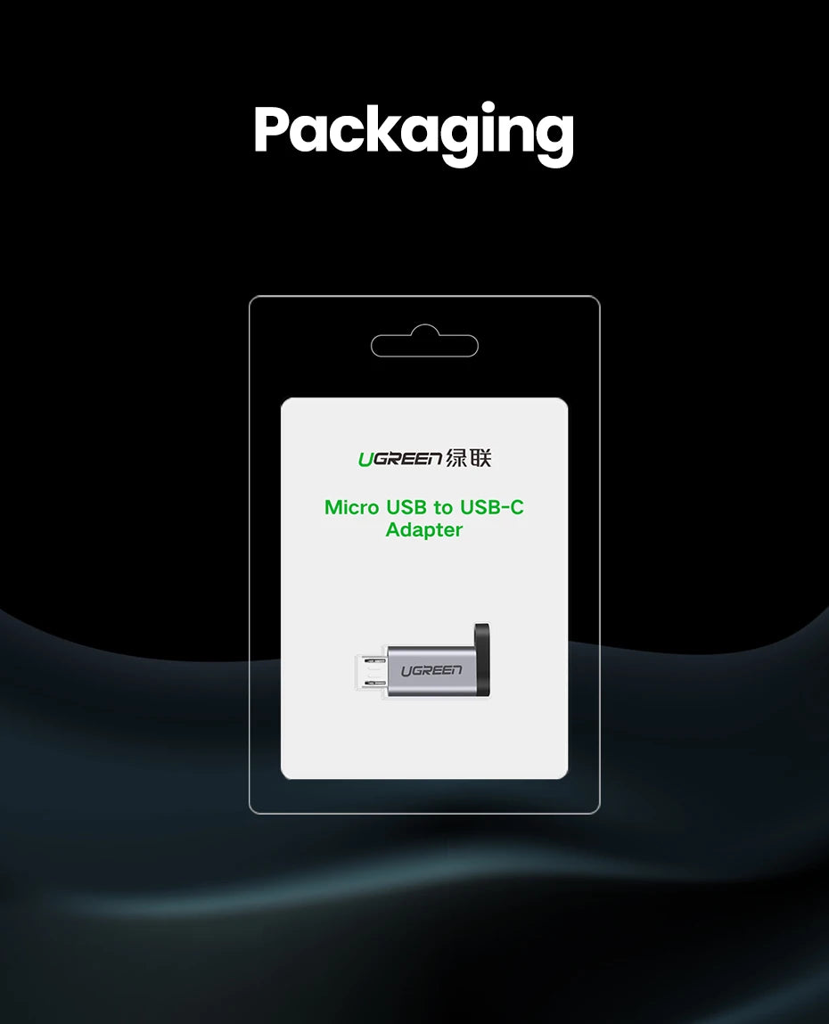 Micro USB Male to Type-C Female Charging and Data Adapter - 18