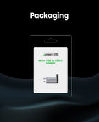 Micro USB Male to Type-C Female Charging and Data Adapter