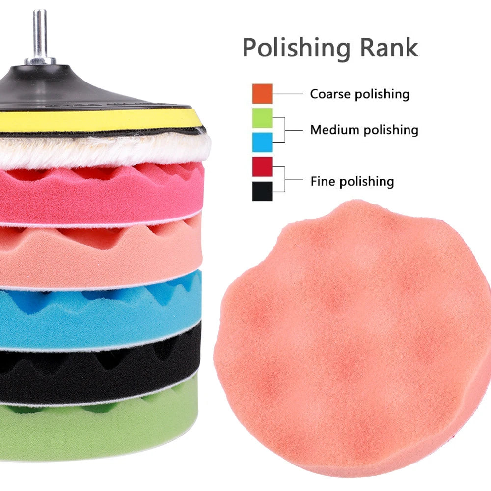 Car Polishing and Buffing Sponge Pad Drill Attachment Kit