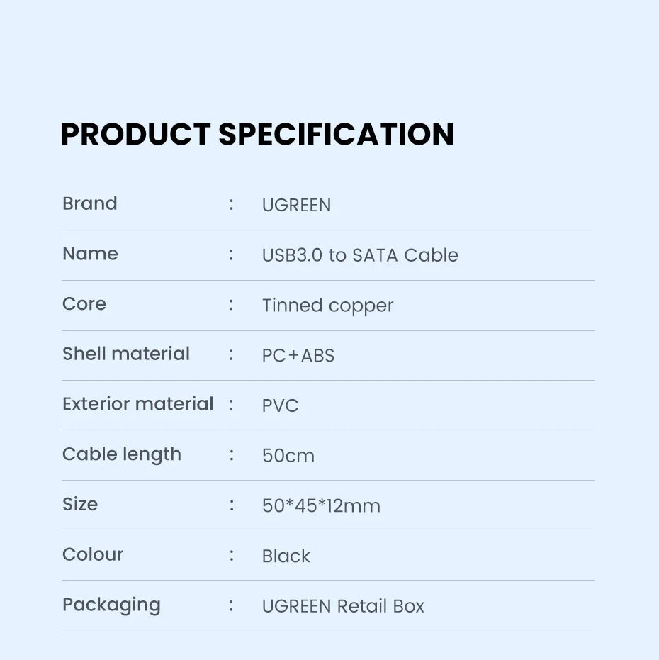 USB 3.0 to SATA Adapter for 2.5 and 3.5 Inch HDD SSD
