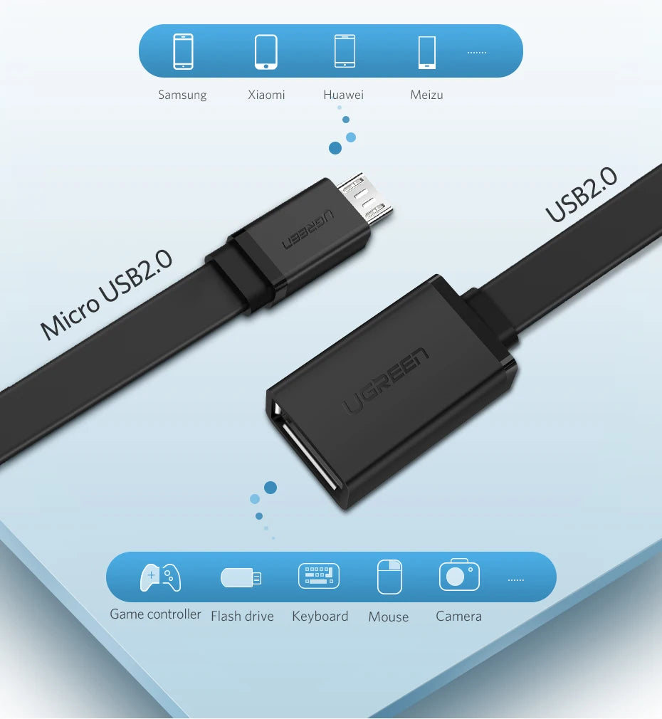 Micro USB to USB 2.0 OTG Adapter Cable - 11