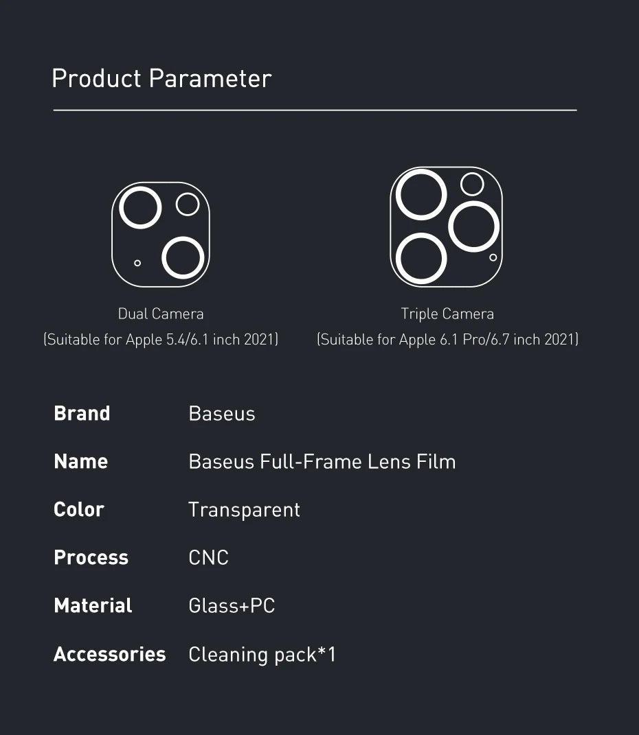 Tempered Glass Camera Lens Protector for iPhone 16 15 14 Series - 17