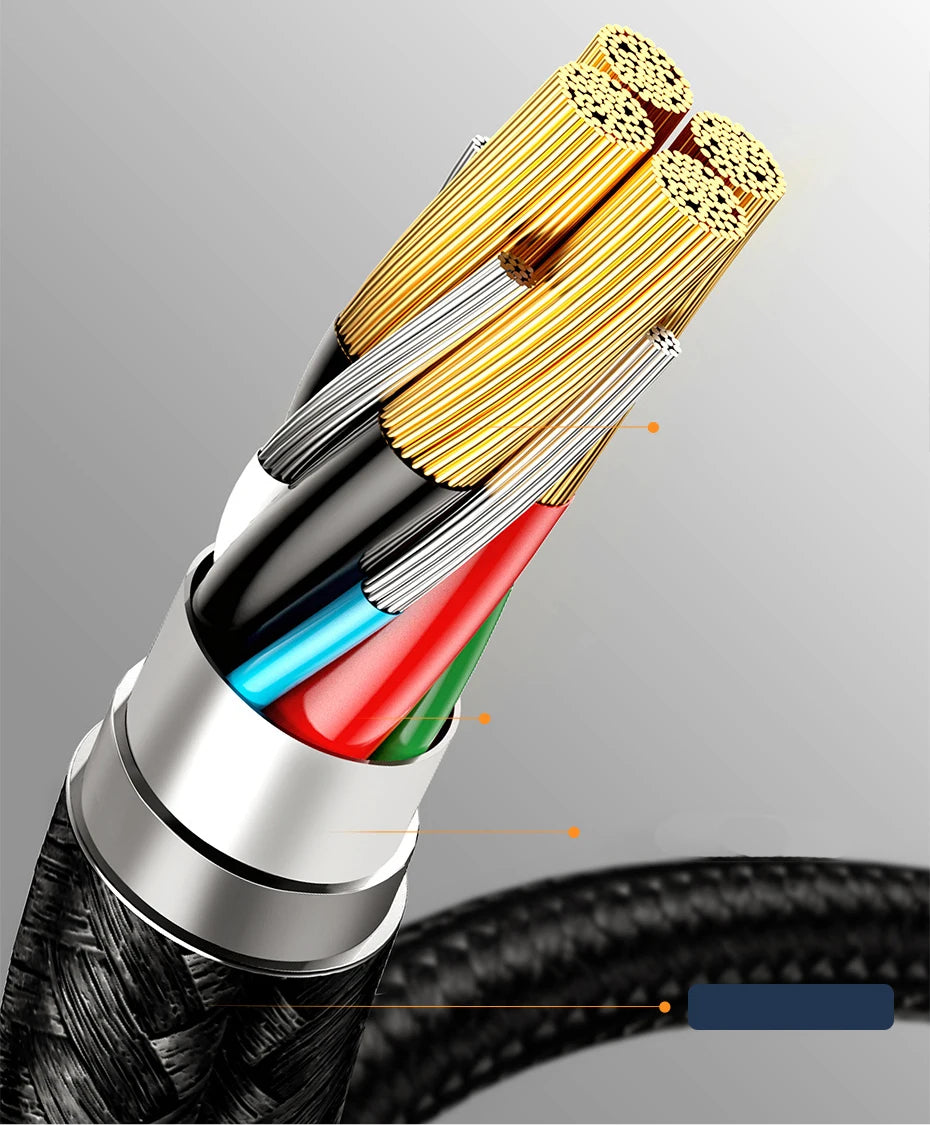 3-in-1 Fast Charging USB Cable with 100W PD Power Delivery