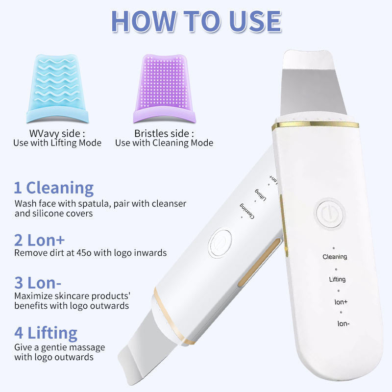 Ultrasonic Face Spatula and Pore Cleaning Tool