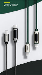 100W USB-C Fast Charging Cable with Digital Power Display