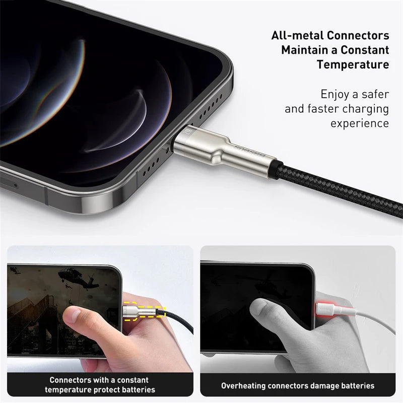 2.4A Fast Charging Braided USB Cable for iPhone - 2
