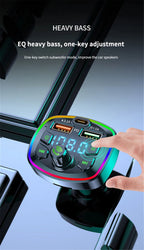 Bluetooth 5.0 FM Transmitter Car Charger PD 18W USB Dual Port Adapter