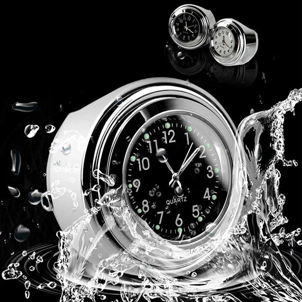 Aluminum Alloy Motorcycle Handlebar Quartz Clock for 22-25mm Bars