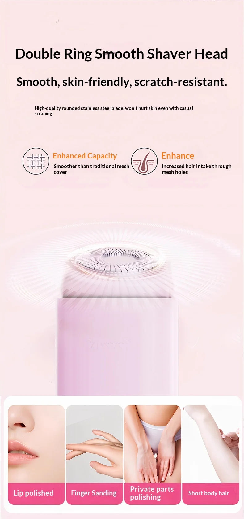 2-in-1 Electric Painless Hair Removal Shaver for Face and Body
