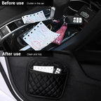 Adhesive PU Leather Car Storage Pocket Organizer for Phone and Cards