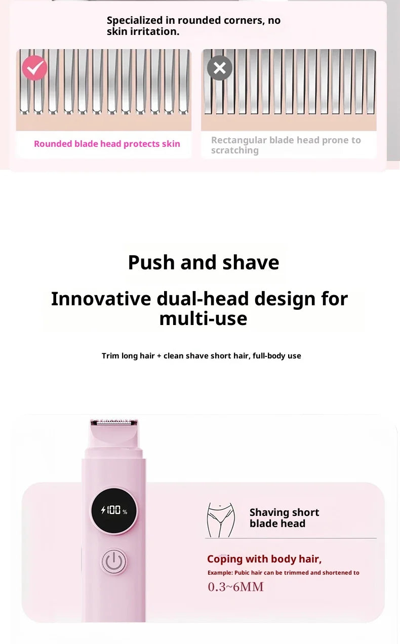 2-in-1 Electric Painless Hair Removal Shaver for Face and Body
