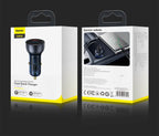 65W Dual Port Fast Car Charger with Voltage Display