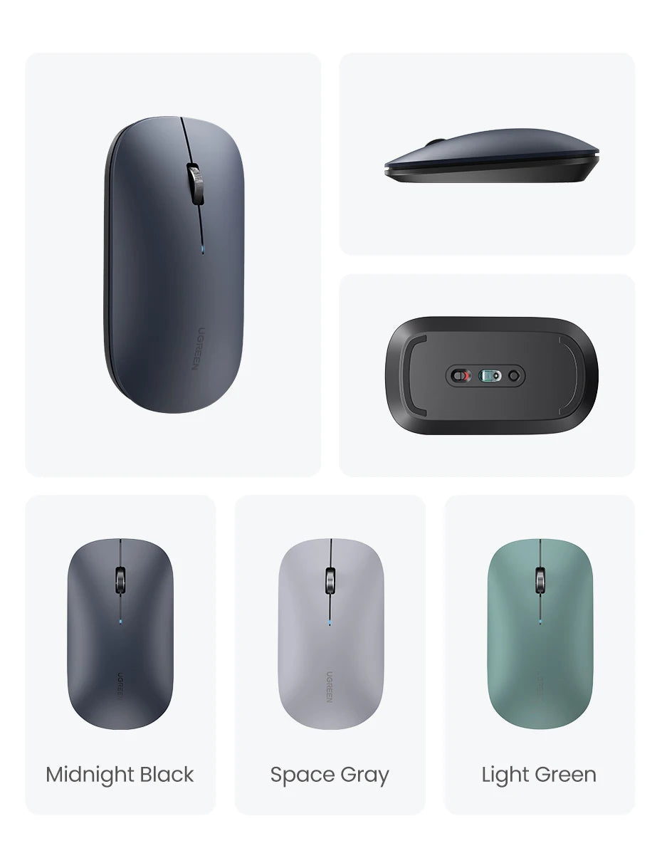Silent Wireless Mouse with Bluetooth 5.0 and 4000 DPI