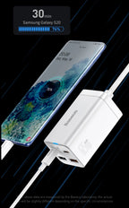 4-Port GaN Desktop Fast Charger for Laptops and Phones