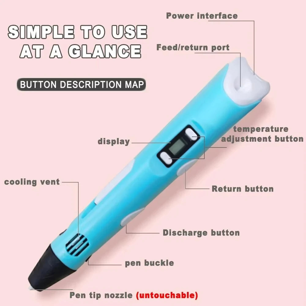 3D Printing Pen for Kids DIY Drawing Art - 9