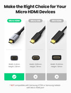 Micro HDMI to HDMI Adapter 4K 60Hz Cable