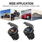 Dual Port USB-C PD and QC 3.0 Car Charger with LED Voltmeter