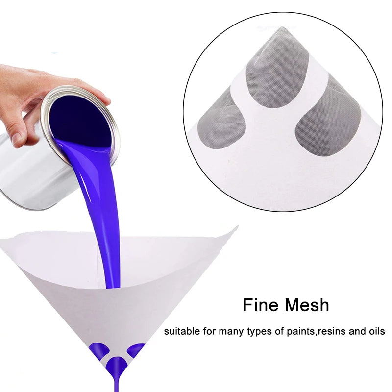 Disposable Conical Paint Strainer Funnels for Spray Guns - 7