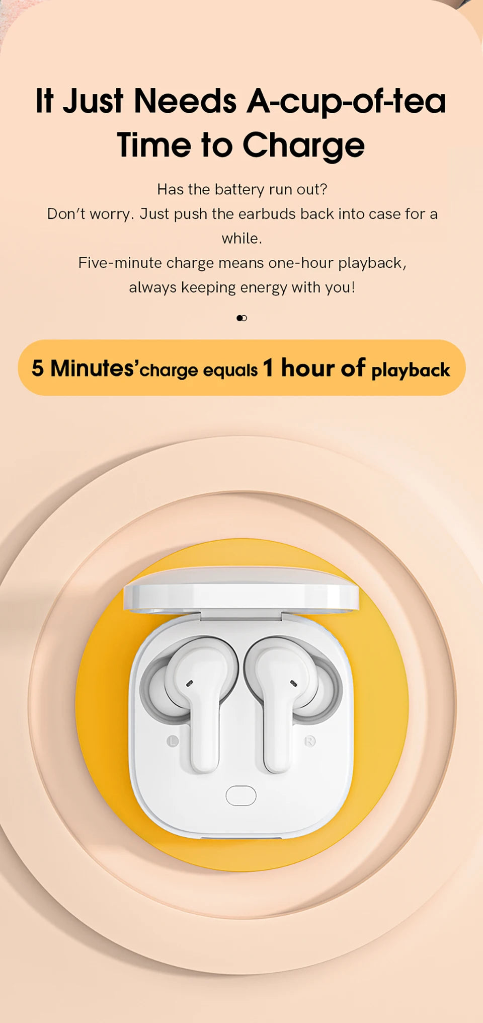Wireless Bluetooth 5.1 Noise-Canceling Earbuds with Charging Case
