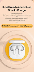 Wireless Bluetooth 5.1 Noise-Canceling Earbuds with Charging Case