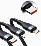 3-in-1 Fast Charging USB Cable with 100W PD Power Delivery