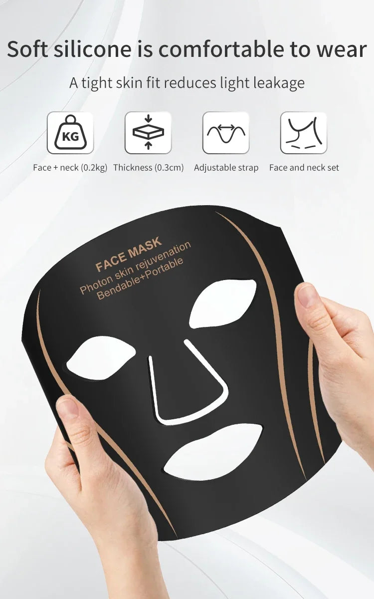 7-Color LED Face and Neck Light Therapy Mask