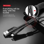 Retractable Spring USB-C Charging and Data Cable