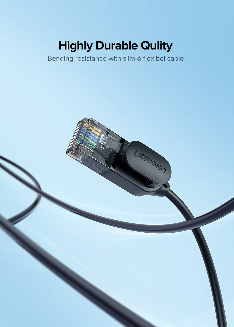 Cat 6A Ultra Slim Ethernet Cable 10Gbps High-Speed Network Cord