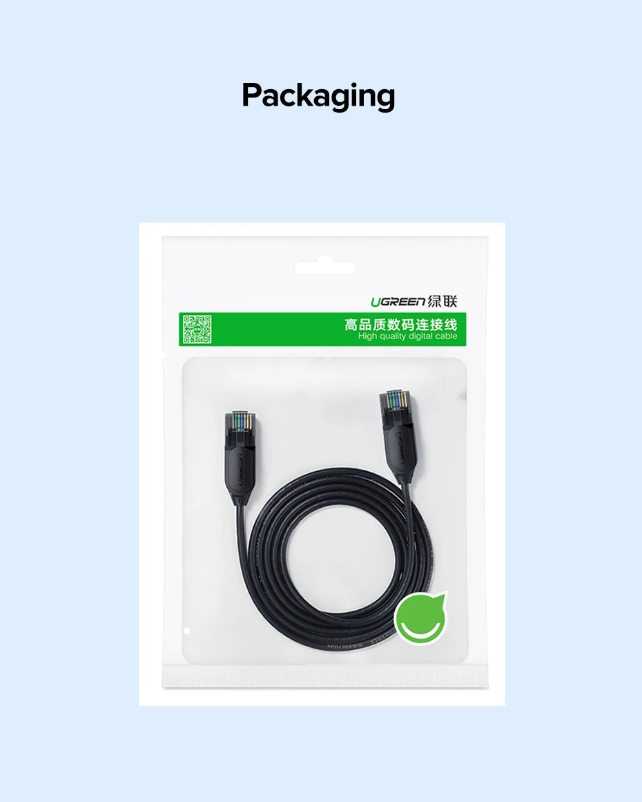 Cat 6A Ultra Slim Ethernet Cable 10Gbps High-Speed Network Cord - 19