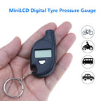 Mini Digital LCD Tire Pressure Gauge Keychain for Cars and Motorcycles