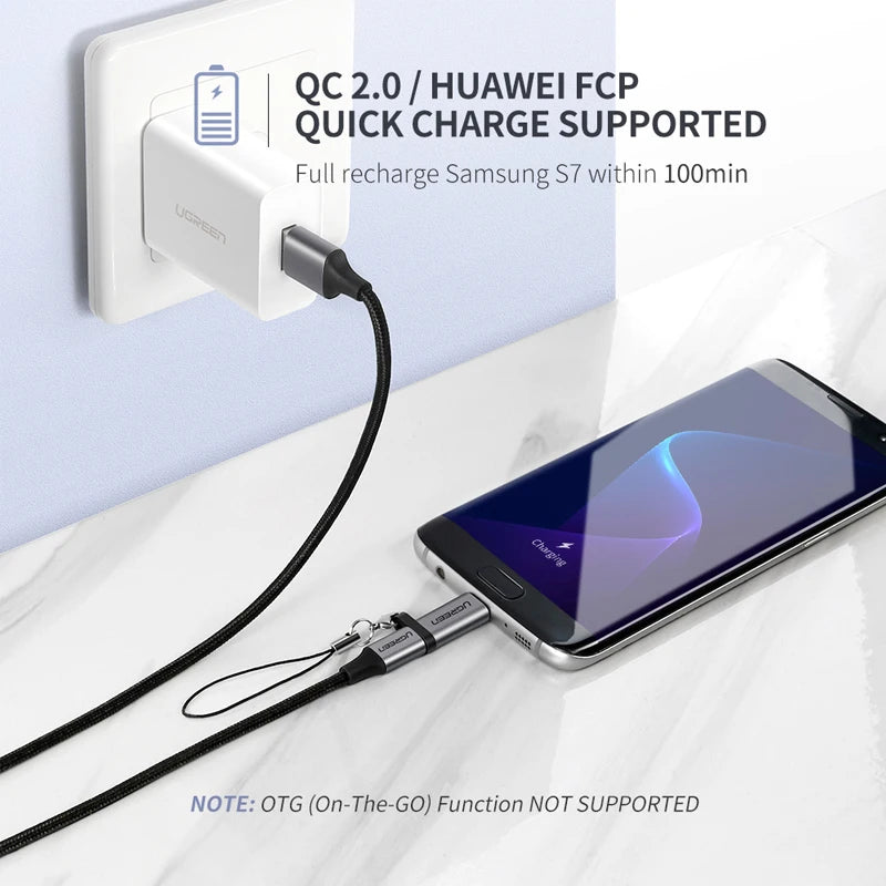 Micro USB Male to Type-C Female Charging and Data Adapter - 3