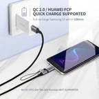 Micro USB Male to Type-C Female Charging and Data Adapter