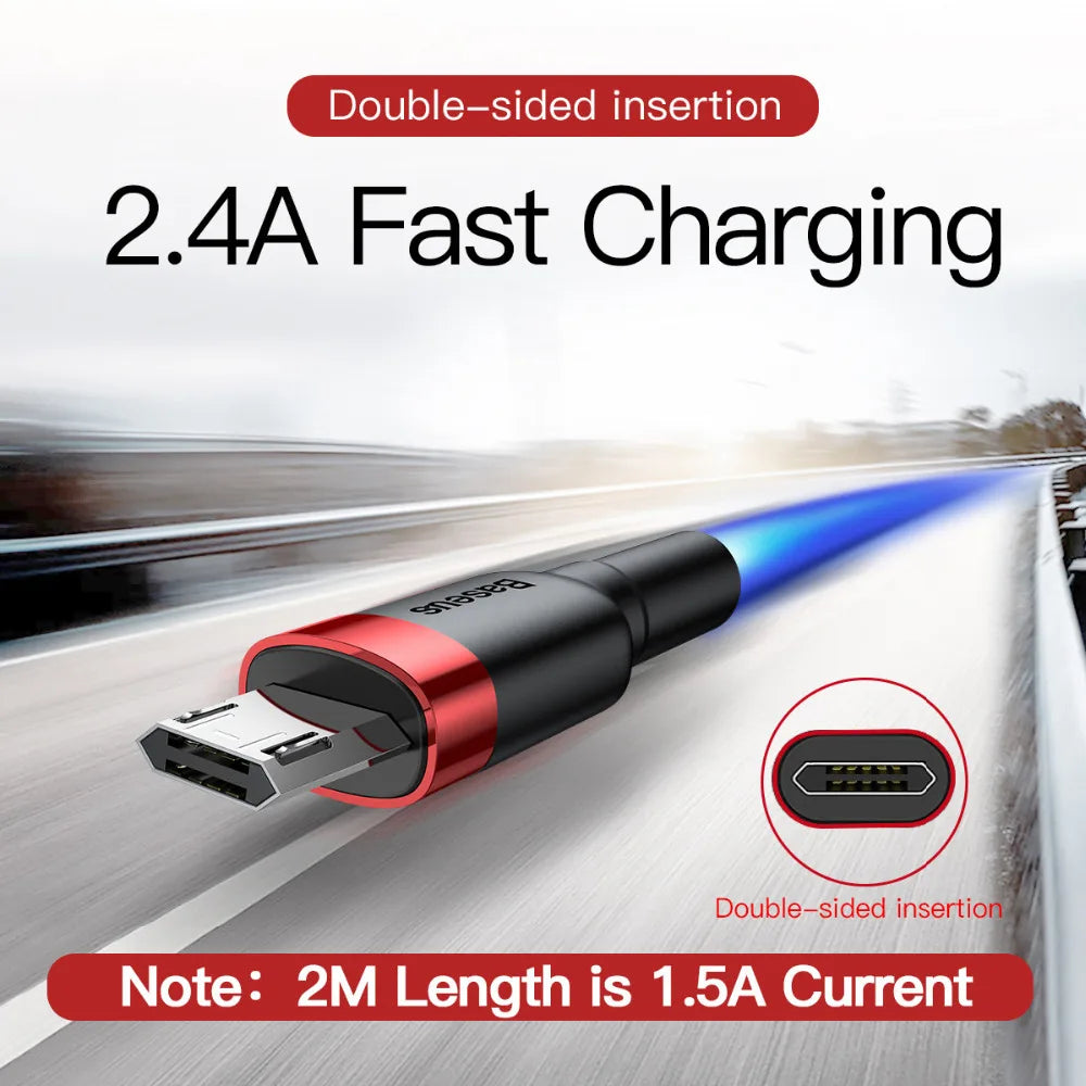 Fast Charging Braided Micro USB Cable for Android Devices - 2