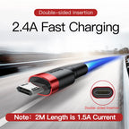 Fast Charging Braided Micro USB Cable for Android Devices
