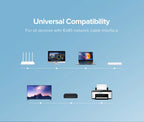Cat 6A Ultra Slim Ethernet Cable 10Gbps High-Speed Network Cord