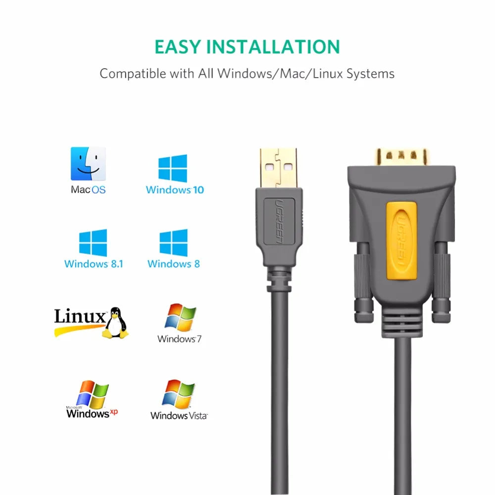 USB to RS232 DB9 Serial Adapter Cable