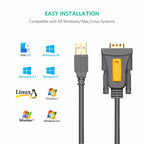 USB to RS232 DB9 Serial Adapter Cable