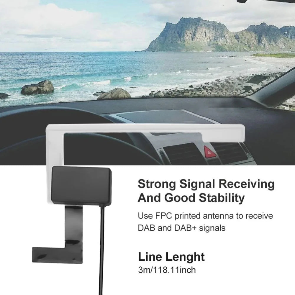 Internal Glass Mount DAB DAB+ Car Radio Antenna with SMB Connector