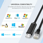 USB to RJ45 Serial Console Cable for Network Routers 1.5m