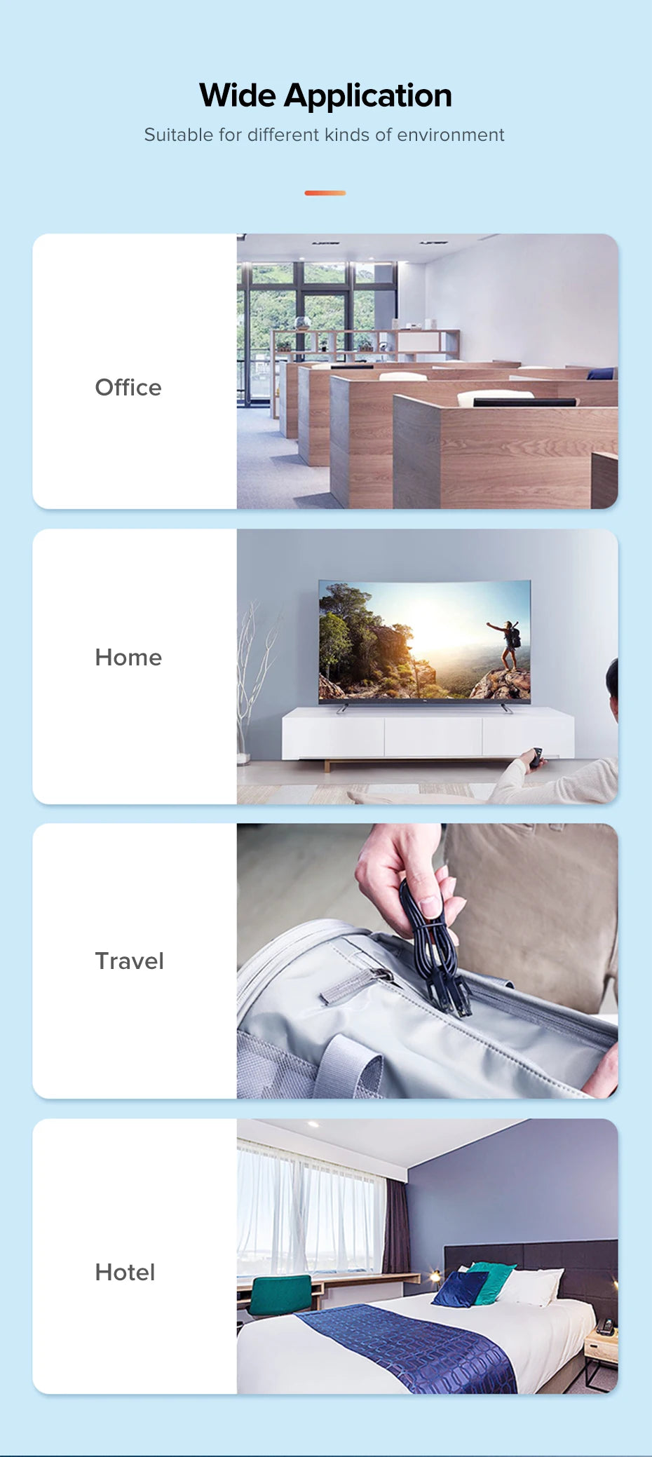 Cat 6A Ultra Slim Ethernet Cable 10Gbps High-Speed Network Cord