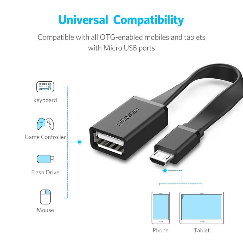 Micro USB to USB 2.0 OTG Adapter Cable - 4