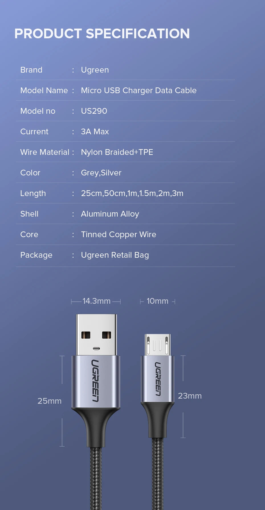 Fast Charging Micro USB Data Cable for Android Devices - 20