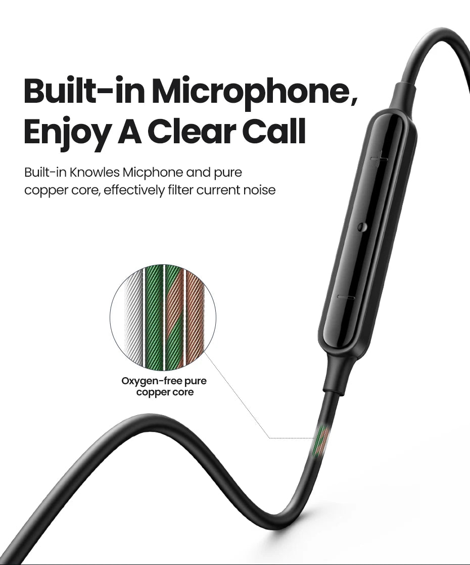 In-Ear Wired Headphones with Microphone for Mobile Devices