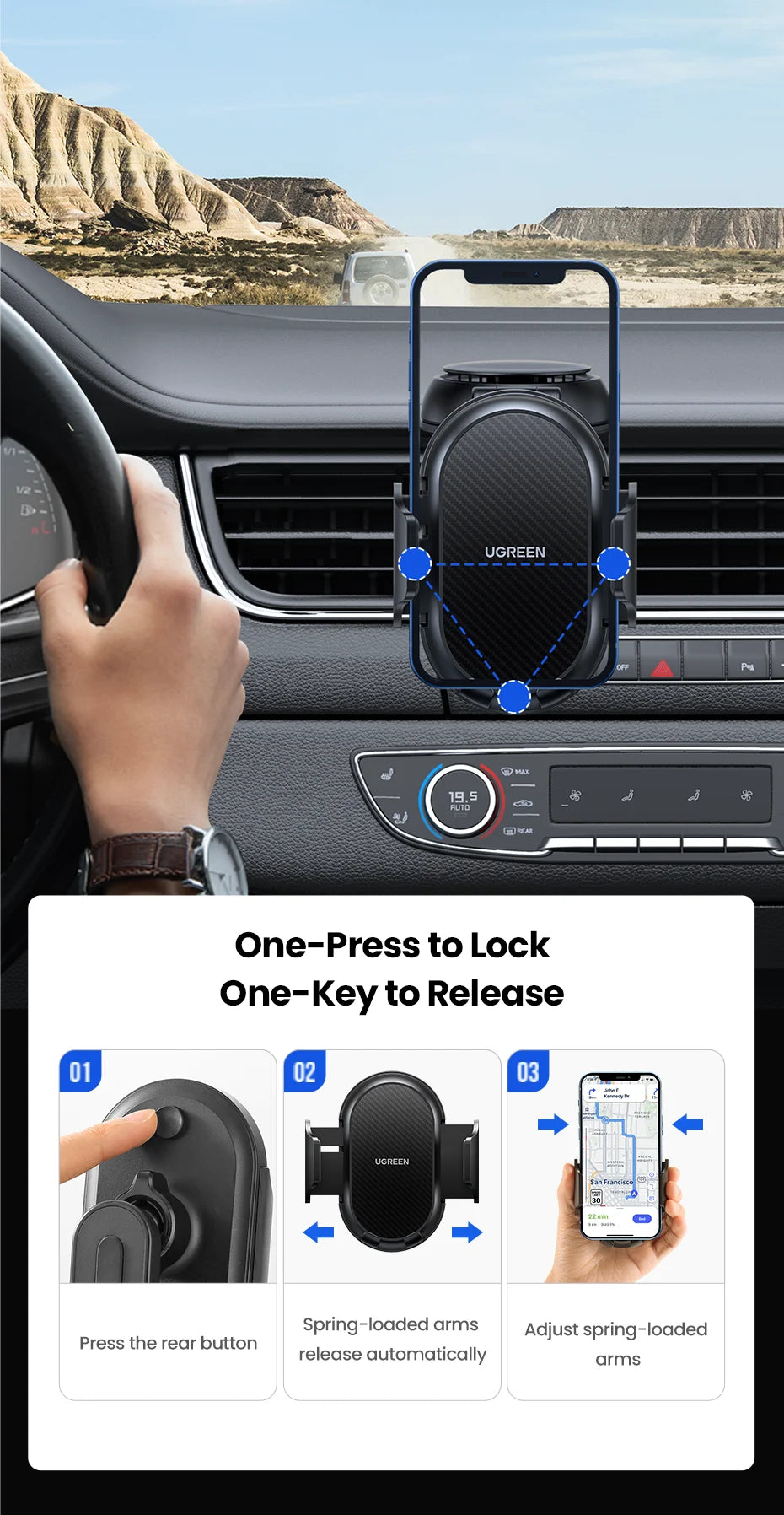 Adjustable Dashboard Car Phone Mount Holder