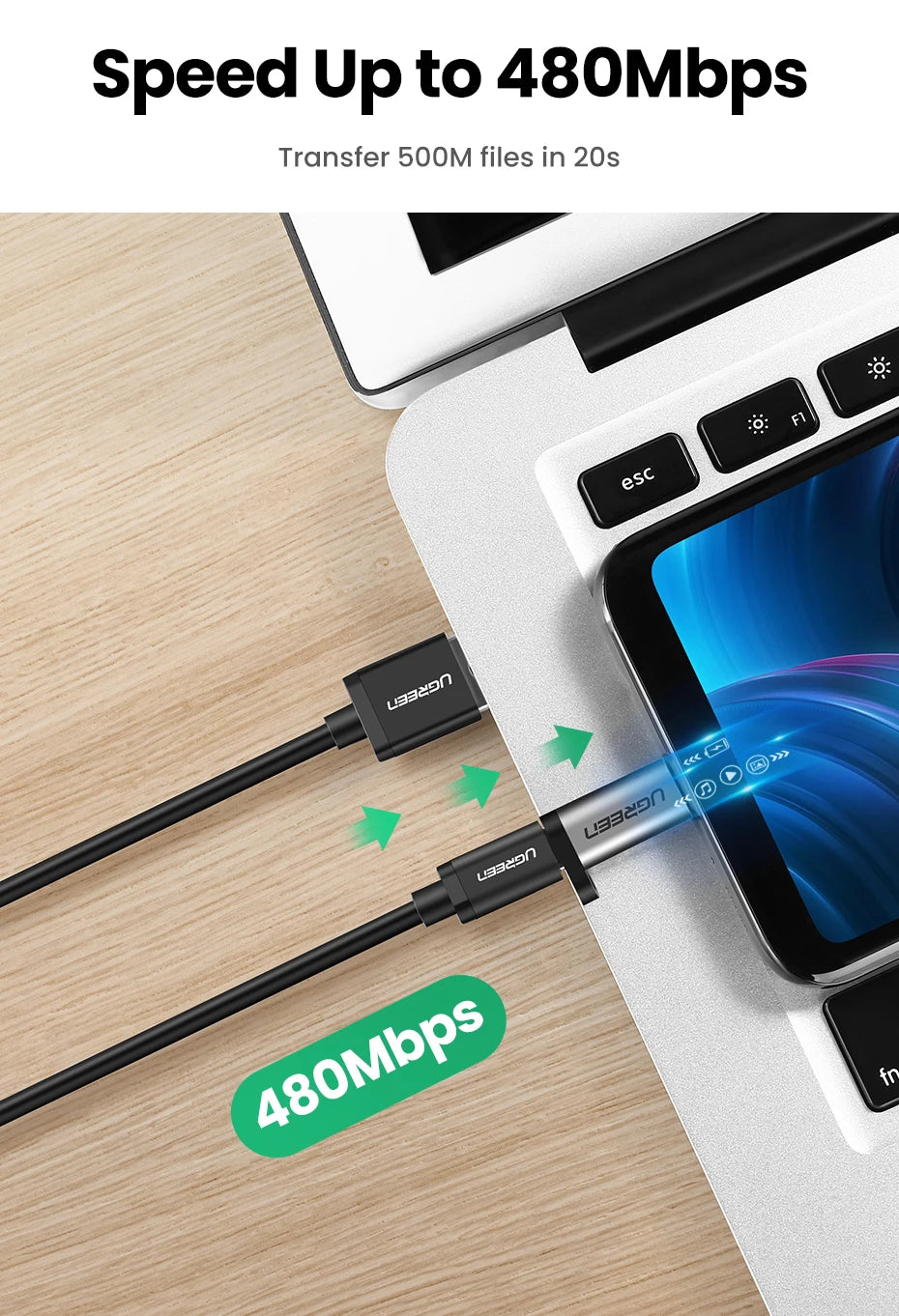 Micro USB Male to Type-C Female Charging and Data Adapter - 11